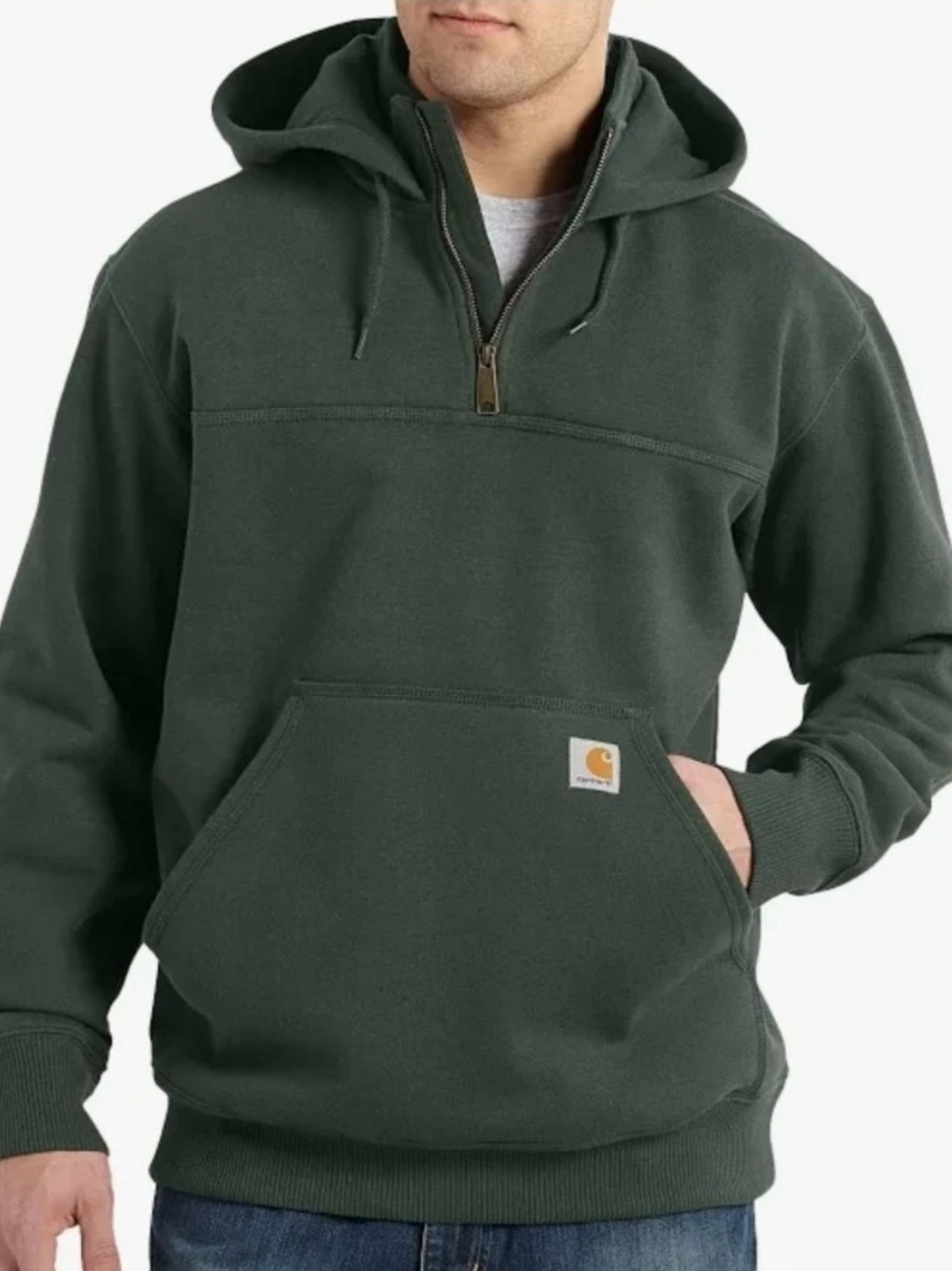 Carhartt Rain Defender Paxton Heavyweight 1/4 Zip Hoodie Men’s Lg Loose Fit